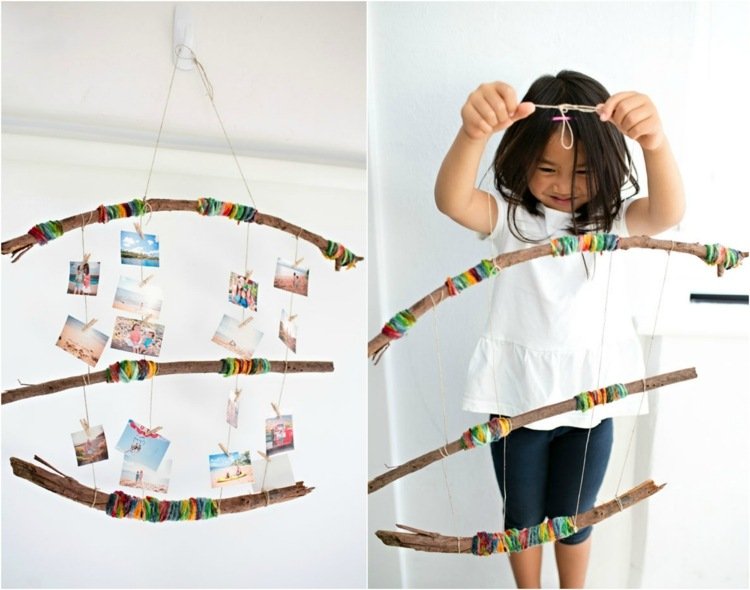 fototena prírodný materiál drotár s deťmi