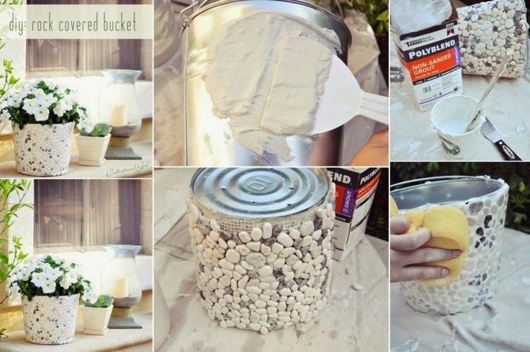 drotár s kamienkami črepník-box-zdobenie-izbová rastlina-záhrada