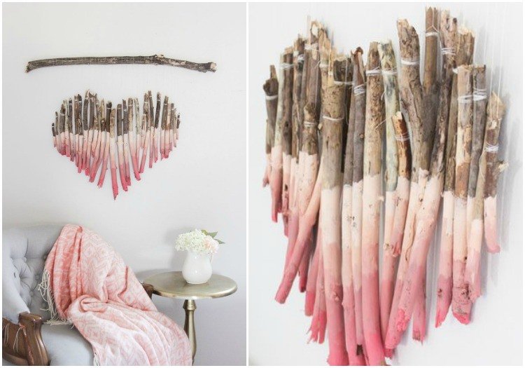 Pohrávanie sa s konármi a vetvičkami -diy-wanddeko-srdce-ombre