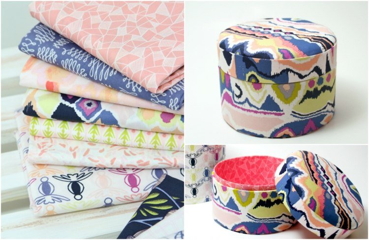 drotárska tkanina-bez-šitia-šperkovnice-okrúhle-farebné-látky-útržky-urob si sám