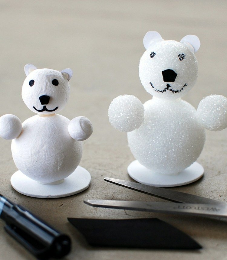 Polystyrén-guľa-zvieratá-figúrky-medvede
