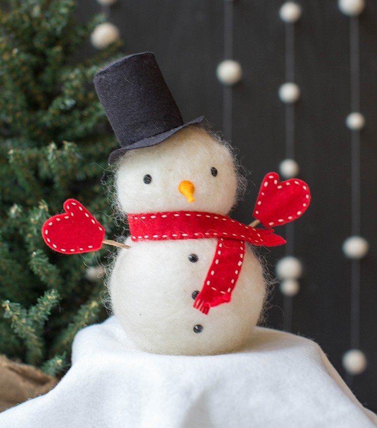 snehuliak drotár polystyrénové gule vlnená plsť