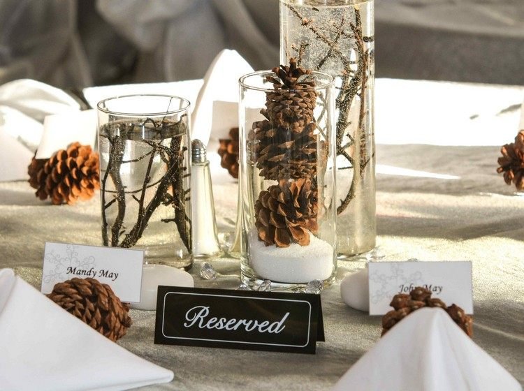 Ručné práce-šišky-vianoce-zima-výzdoba stola-nápady