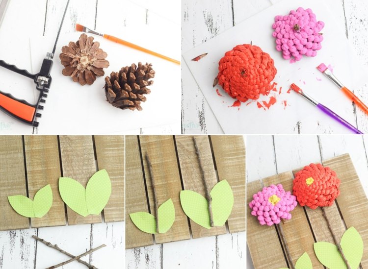 Návod na ručné práce pre deti i dospelých - krásne kvety v červenej a ružovej farbe