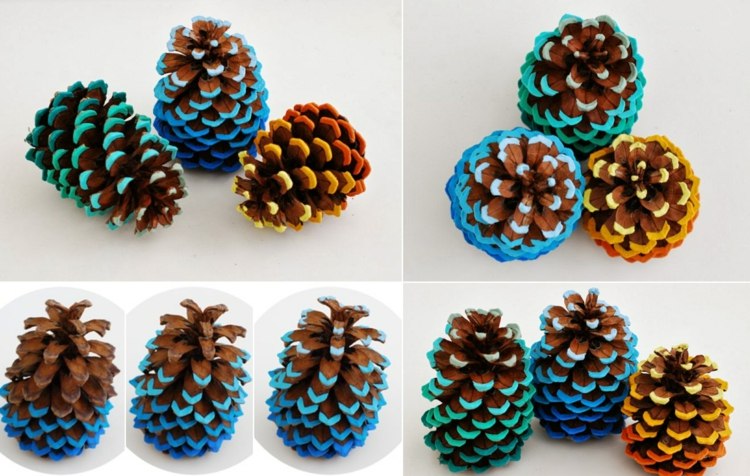 Jednoduchý nápad na dekoráciu - dizajnové kužele s farbami v ombre vzhľade