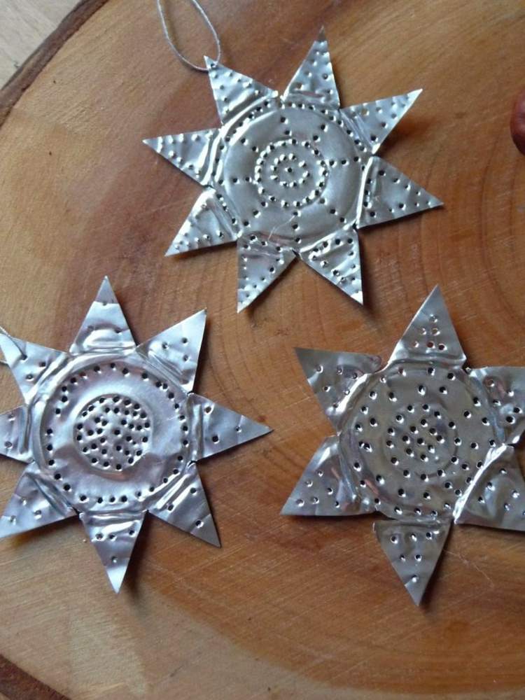 poťah na čajovú sviečku recyklujúci ozdoby hviezd