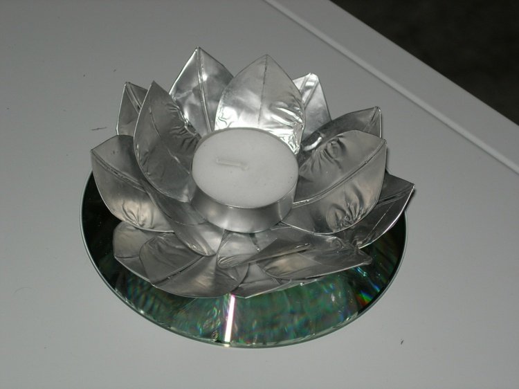 držiak na čajovú sviečku-cd-čajová sviečka-krycie listy