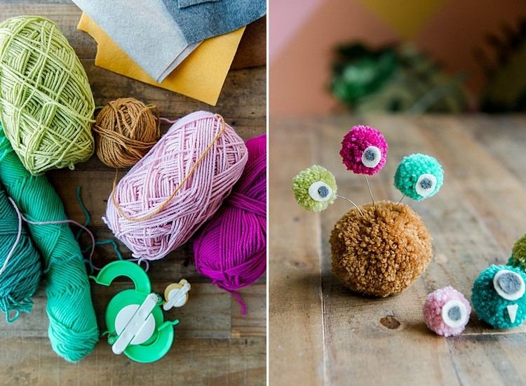 Ručné práce s deťmi Vlnené príšerky z pomlátok si vyrábajte návody a materiál sami