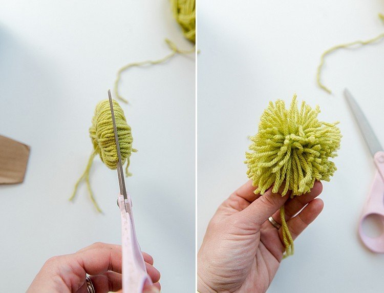 Ako si vyrobiť pom pomy z vlny a lepenky sami