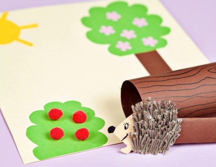 Ručné práce s vlnou pre deti Vytvorte si obrázok s ježkom sami