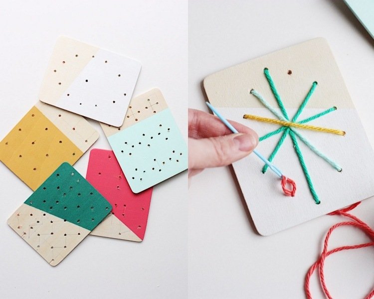 Ručné práce s deťmi s vlnou a kartónom na zimné motívy