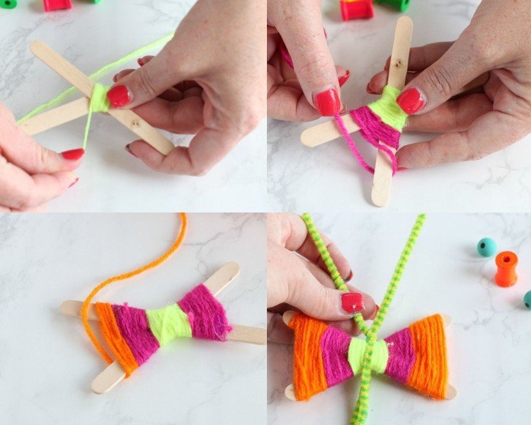 Vytvorte s deťmi motýle z vlny