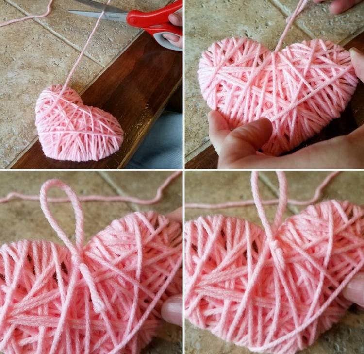 Vyrobte si srdce z vlny podľa pokynov pre deti