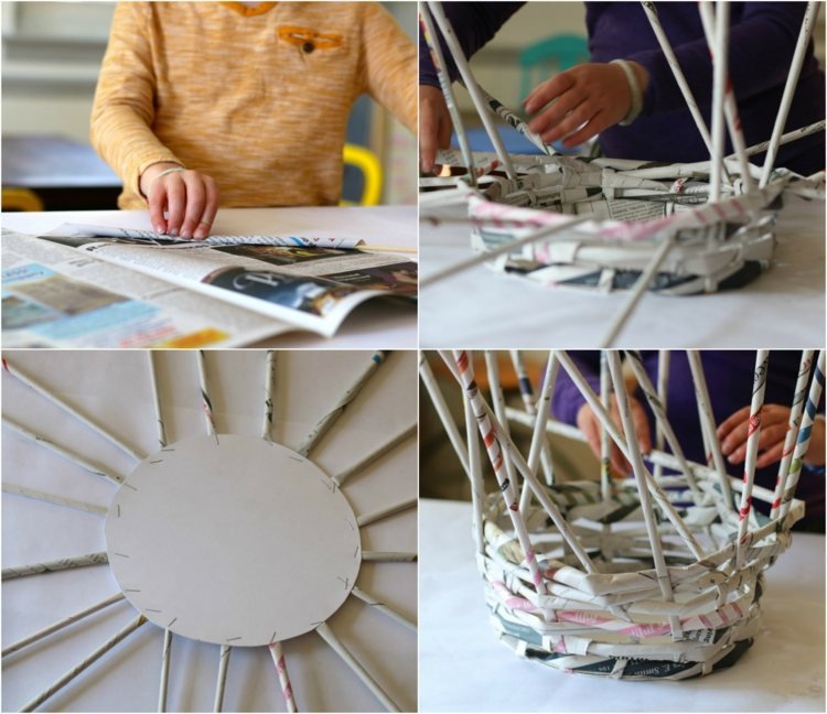 drotár s novinovým košíkom-pokyny-zvitok-sponková väzba