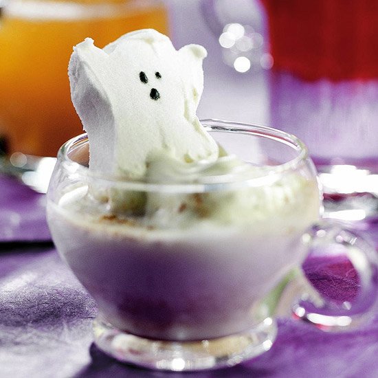 horúca čokoláda halloween party marshmallow tvar ducha