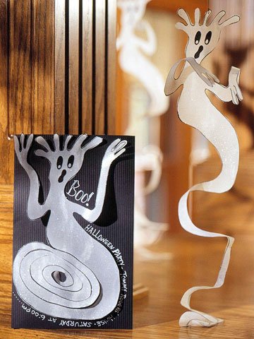 halloween party pozvánka duch papier deti