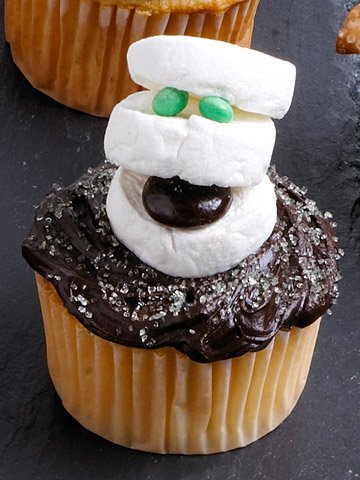 halloween cupcake dekorácia múmie marshmallows cukríky