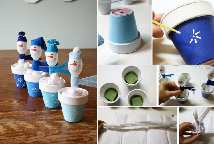 drotár-vianoce-plastová lyžička-recyklácia-zimná-dekorácia-maľovanie na snehové vločky