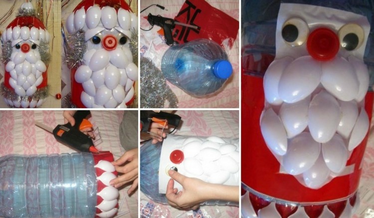 drotár-vianočné-plastové-lyžičky-santa-claus-recyklovať-plastová fľaša