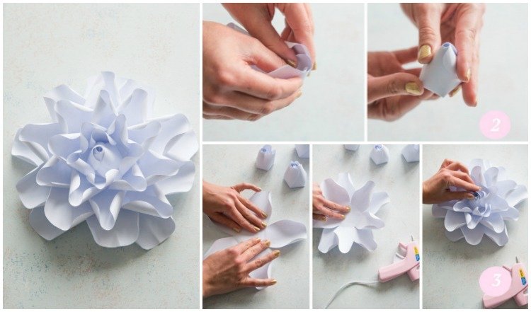 papierové kvety-drotár-dahlia-urob si sám-biely-návod