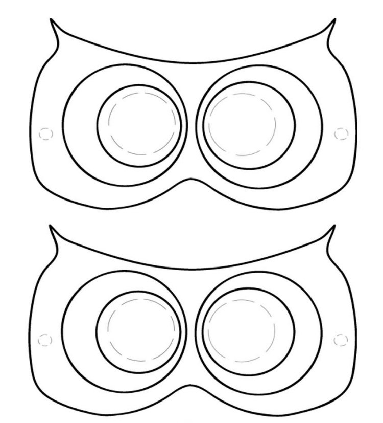Šablóny ručných prác na jeseň-sova-deti-maska-návod-šablóna-výtlačok-vystrihnúť