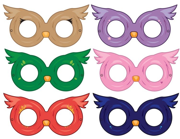 Ručné práce-šablóny-jesenná-sova-detské masky-ozdobiť-farebné-farebné-kreatívne-nápad