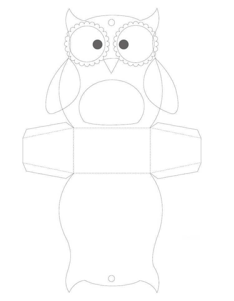 remeselné-šablóny-jesenná-sova-darčeková krabička-postava-dekorácia-drotár-tlač-sklad