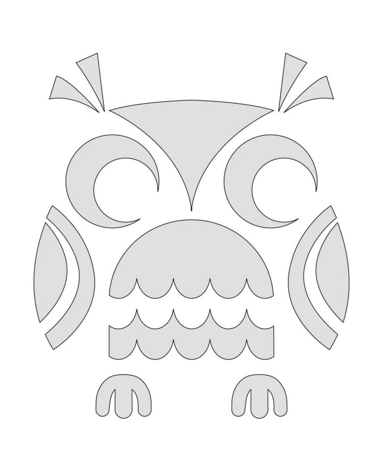 Crafting-templates-jesenná-sova-šablóna-farbenie-strihanie-vtipné-kreatívne