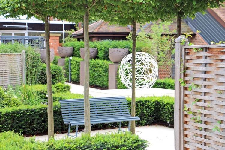 Strom Espalier ako poskytovateľ tieňa pre nápady na terasy