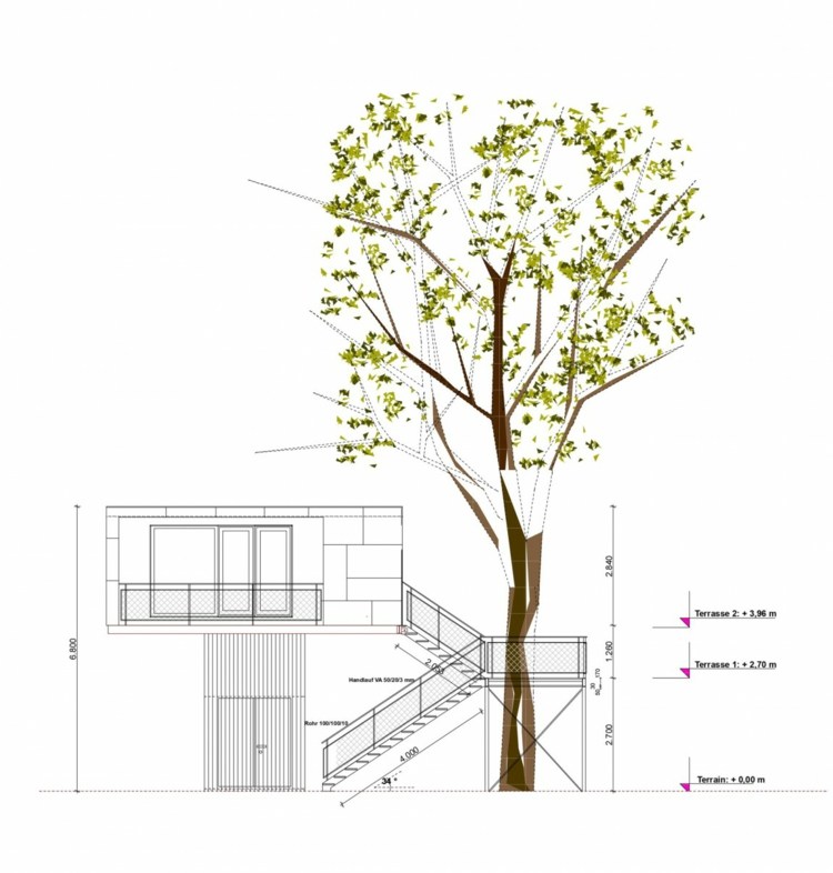 architektúra stromový dom nápad pôvodný mestský dom Nemecko