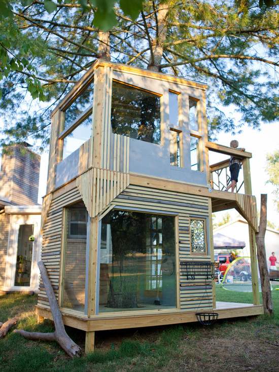 aby deti vytvorili v záhrade nápadité možnosti hry