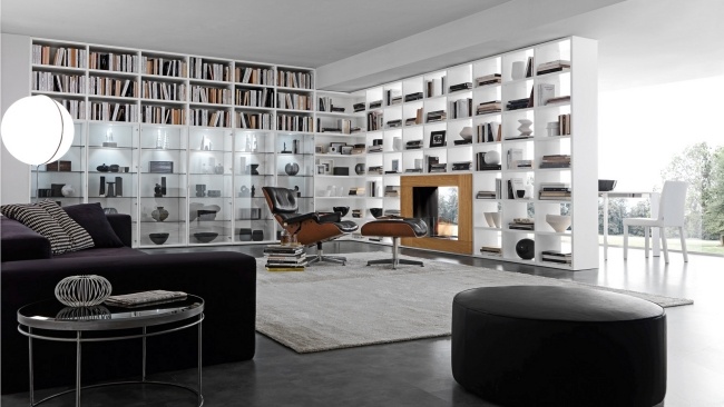 Voľne stojací policový systém Deliaci prvok-miestnosť-delič pari-dispari Samostatne stojací policový systém Deliaca priečka medzi miestnosťami a deličmi, kolekcia pari-dispari