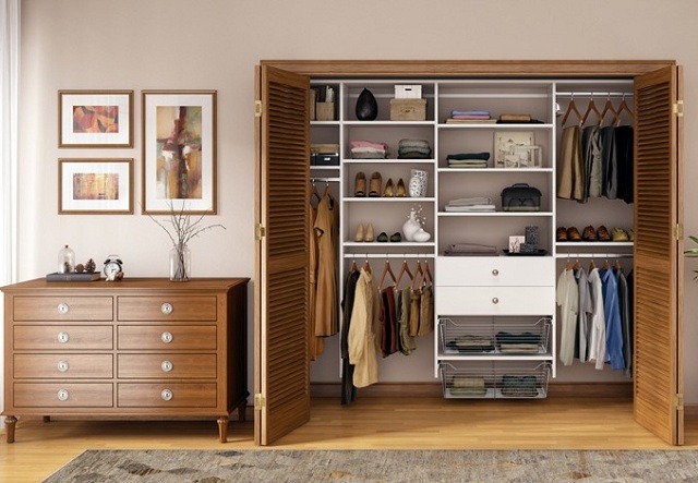 Spálňa bukový policový systém zásuvky zásuvky úložný priestor