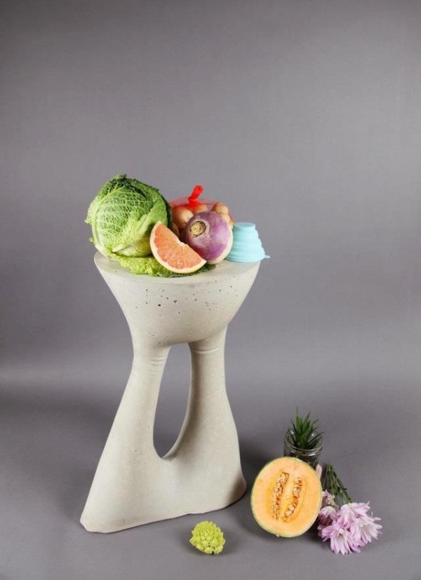 Stôl pre vonkajší nábytok betónové nápady dizajnové riešenie