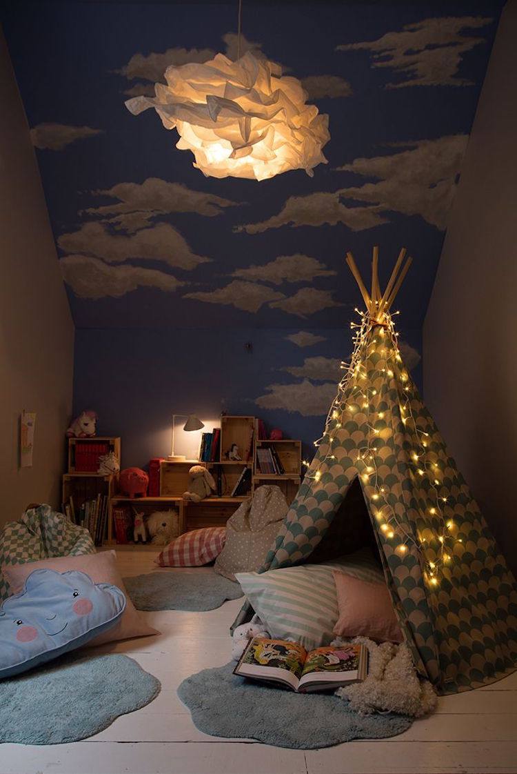 osvetlenie-detská izba-téma-zariadenie-mrak-stan-stropné-svetlo