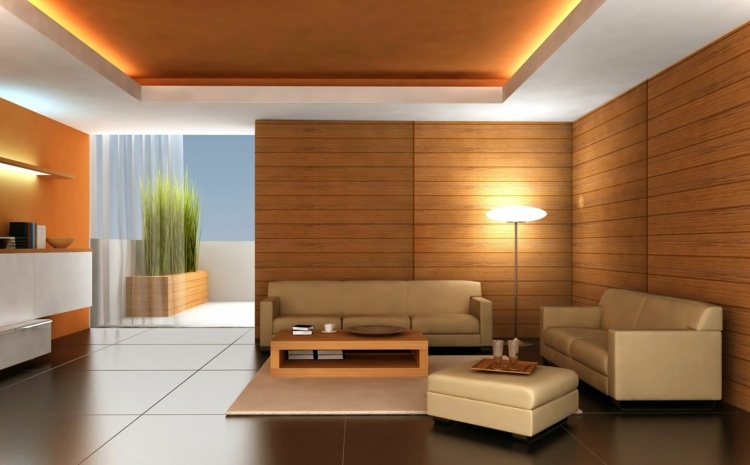 osvetlenie v obývačke podlahové svietidlo gauč stropné svetlo obklady