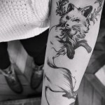 tetoválás fehér róka - fotó a 29032016 kész minta megtestesítőjével 1