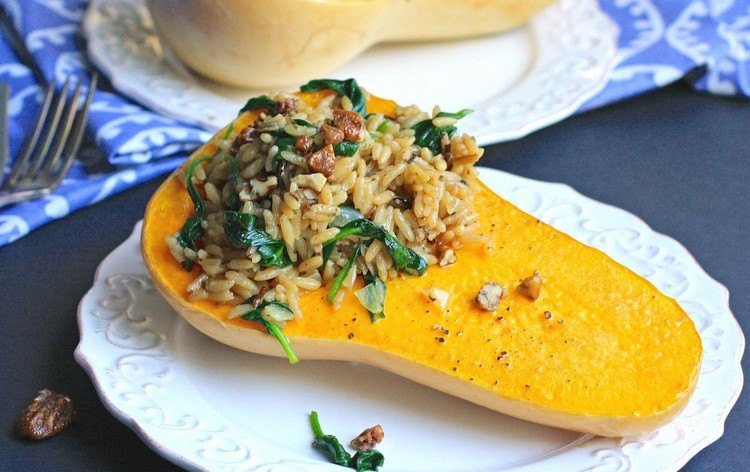 tekvica-recepty-maslove-poloplne-ryzovo-spenatovo-vlazove orechy-vegan