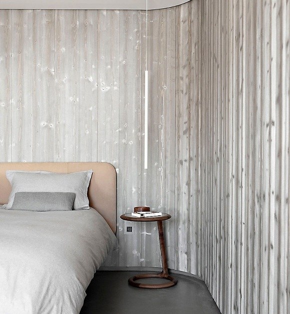 nočný stolík v minimalistickom dizajne minimalistický dizajn interiéru - elegantný nočný stolík