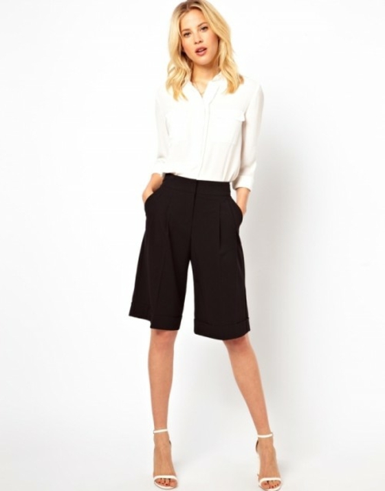 Bermudy čierno -biele kraťasy čiernobiele oblečenie Bermudy