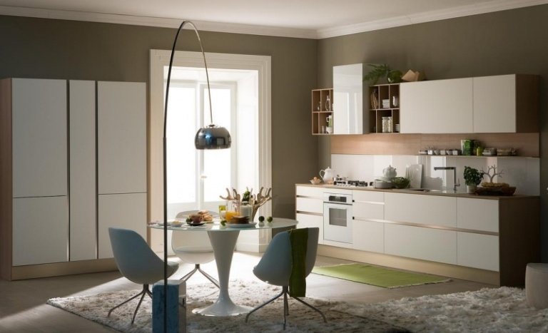 Najlepšia farba-kuchyňa-moderné-jedálenské-miesto-nápady