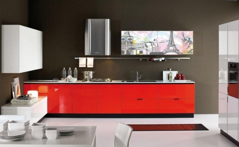 Skombinujte najlepšiu farbu-kuchyňu-hnedo-červenú