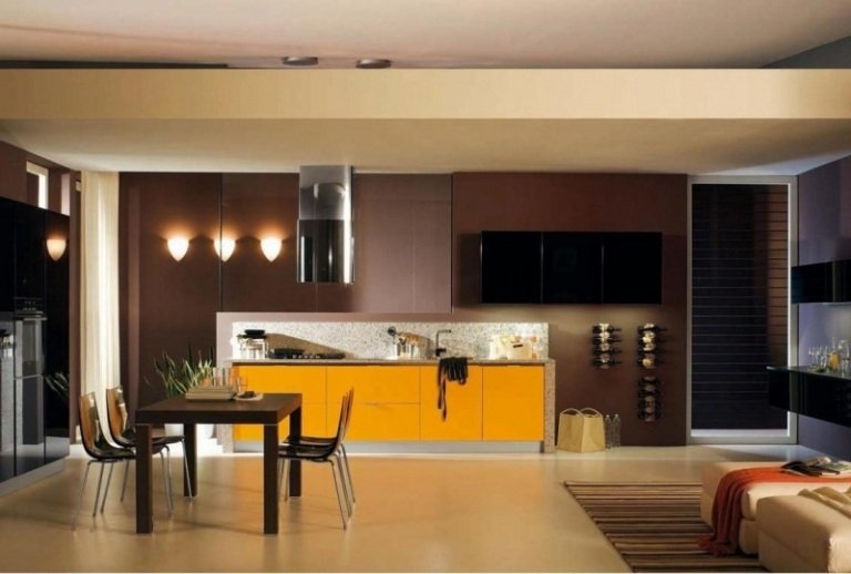 Skombinujte najlepšie-farba-kuchyňa-žlto-hnedá