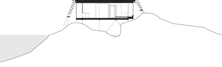 moderný prázdninový dom od Lund Hagem Architects poloha-betón-bungalov-prázdninový-dom-morský plán-bočný pohľad