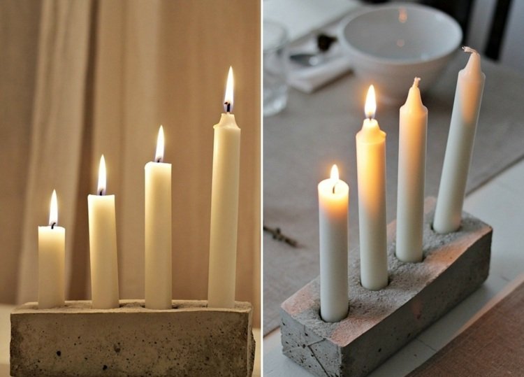 Betónová dekorácia na vianočné sviatky jednoducho ozdoba adventných vencov