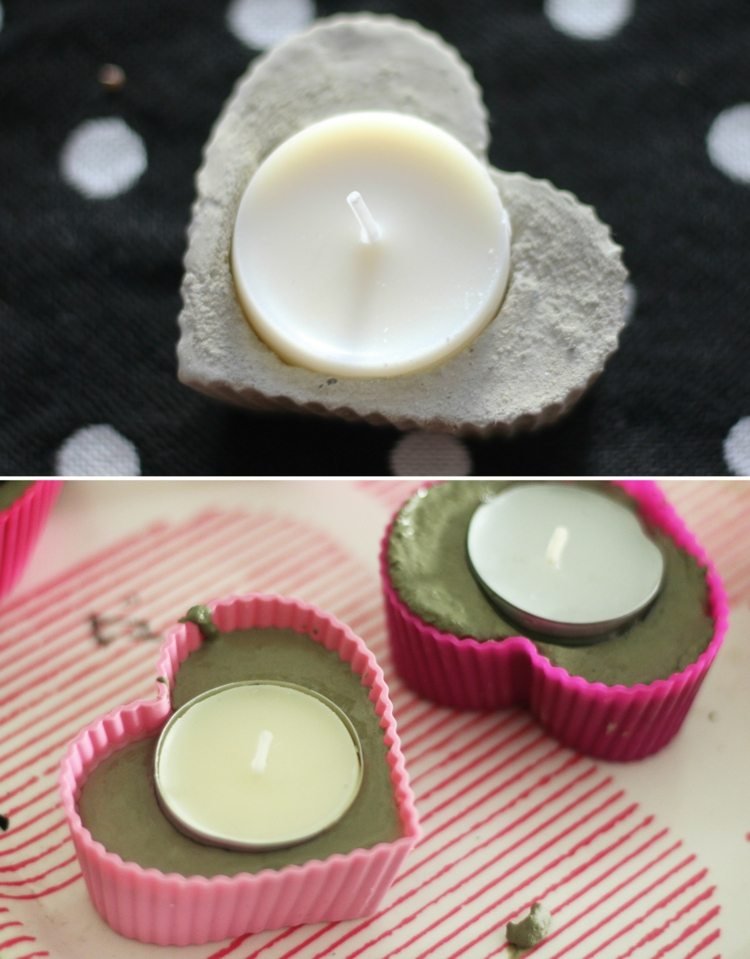 Betónová ozdoba na vianočné muffinové silikónové srdiečka čajové svetielka