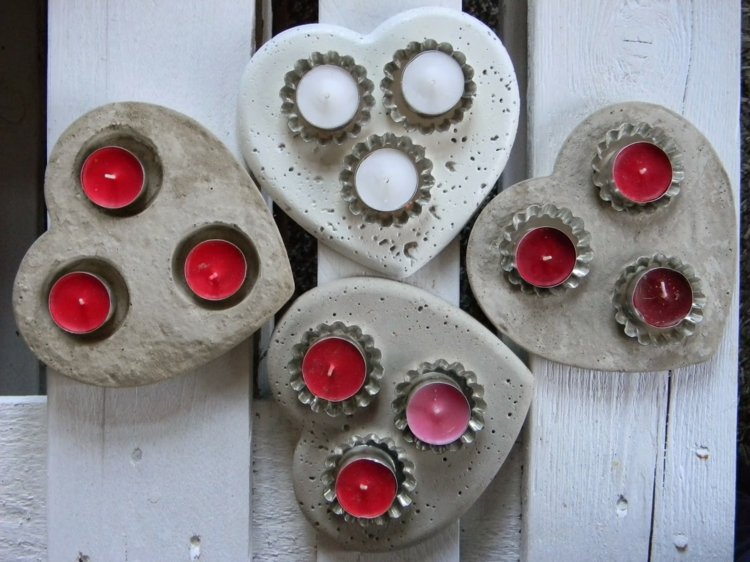 Betónová dekorácia na vianočné lampáše čajové sviečky vyrábate vianočné ozdoby sami
