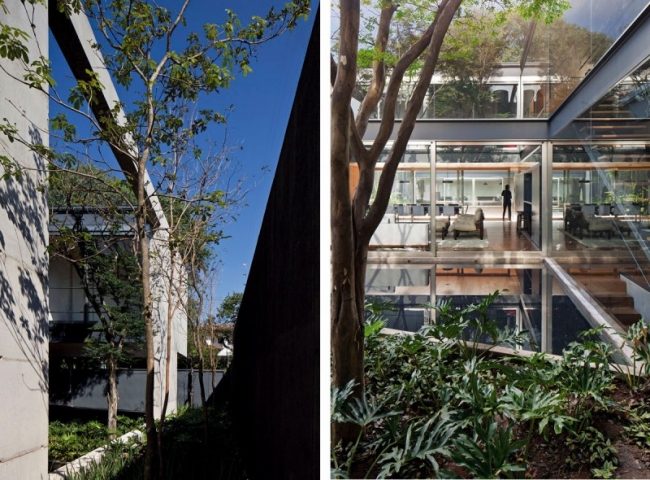 Bacopari House Krytá záhradná plaváreň s plochou strechou