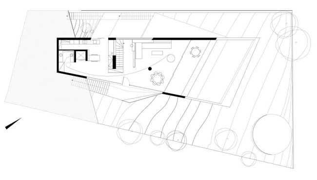 napätá sieť architektúry kallitechnoupolis betónový dom skica napätá architektúra siete kallitechnoupolis betónový dom na svahu náčrtu