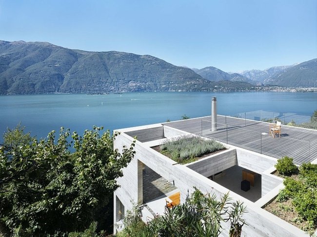 masívna strešná terasa hory jazerný les